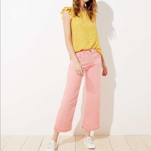 NWT Salmon/Pink Wide leg crop jeans from the LOFT